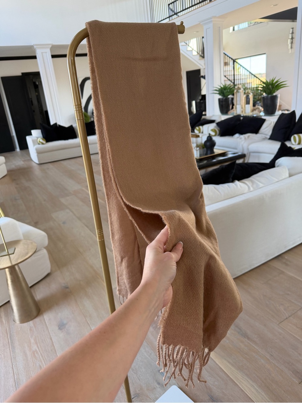 Everyday Camel Scarf & Wrap - Lightweight Fringe Stole